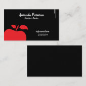 黒モダン板リンゴ代用先生 名刺 (正面/裏面)