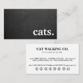 黒モダン板猫ロイヤリティパンチカード 名刺 (正面/裏面)