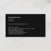 黒モダン枠フォトア絵を描ットワークミニマル 名刺 (裏面)