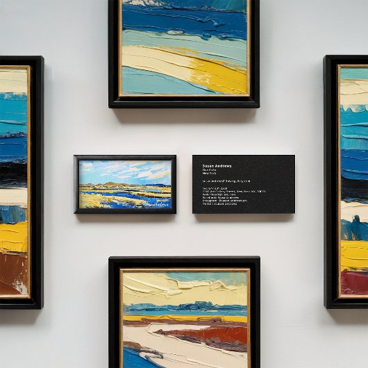 黒モダン枠フォトア絵を描ットワークミニマル 名刺