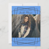 黒モダン枠写真卒業招待状 招待状 (正面)