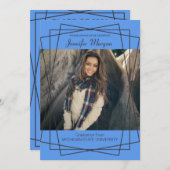 黒モダン枠写真卒業招待状 招待状 (正面/裏面)