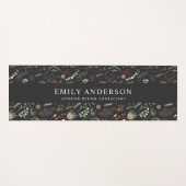 黒モダン植物エレガントコンテンポラリー ヨガマット (正面(横))