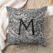 黒モダン植物単図 クッション (ブランケット)