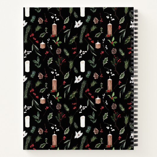 黒モダン植物性クリスマスファミリーレシピ ノートブック (裏面)