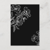黒モダン植物線画囲カード エンクロージャーカード (裏面)