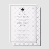 黒モダン様式化フォントシンプル卒業 ベラム紙招待状 (オフセット (招待状))