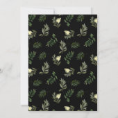 黒モダン水エレガント彩植物学結婚院 招待状 (裏面)