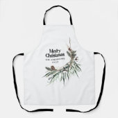 黒モダン水エレガント色の植物素朴 エプロン (正面)