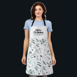 黒モダン水エレガント色の植物素朴A エプロン<br><div class="desc">黒いモダン素朴な水の色の乾燥エレガント植物性フローラ消色の色の休日クリスマスデザイン。</div>