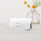 黒モダン水彩写真結婚の折り畳み プレイスカード (裏面)