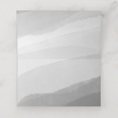 黒モダン水彩写真結婚の折り畳み プレイスカード (内部開封)