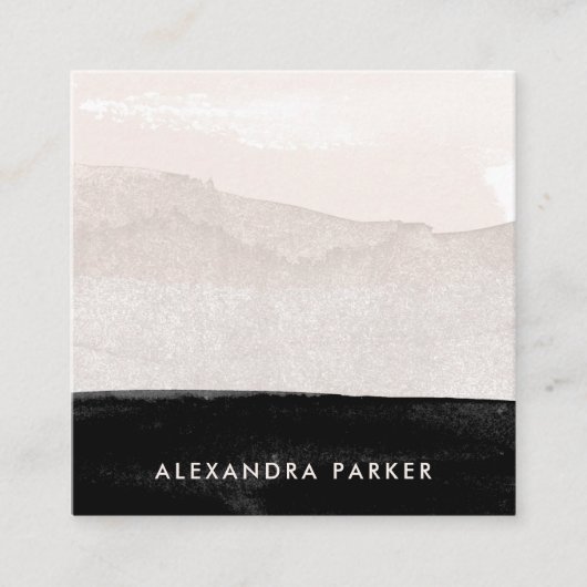 黒モダン水洗中性洗剤 スクエア名刺 (正面)