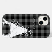 黒モダン水牛プレイドビッグモノグラム名 Case-Mate iPhoneケース (裏面 (横))