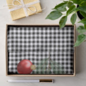 黒モダン水牛プレイドレッドオーナメント 薄葉紙 (ギフト)