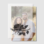 黒モダン水色バラミニマル結婚リスト ベラム紙招待状 (オフセット (カップル))