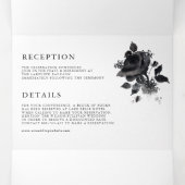 黒モダン水色バラミニマル結婚リスト 三つ折り招待状 (内部中)