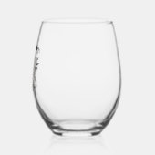 黒モダン水色フローラモノグラムフェイク金ゴールド ステムなしワイングラス (左)