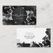 黒モダン水色抽象芸術エレガントクール 名刺 (正面/裏面)