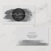 黒モダン水色抽象芸術エレガントクール 名刺 (正面/裏面)