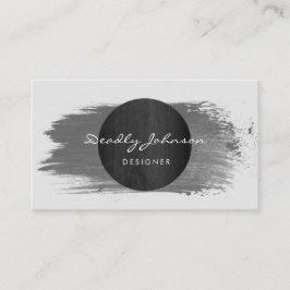 黒モダン水色抽象芸術エレガントクール 名刺