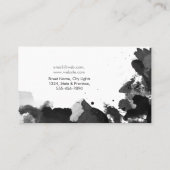 黒モダン水色抽象芸術エレガントクール 名刺 (裏面)