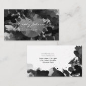 黒モダン水色抽象芸術エレガントクール 名刺 (正面/裏面)