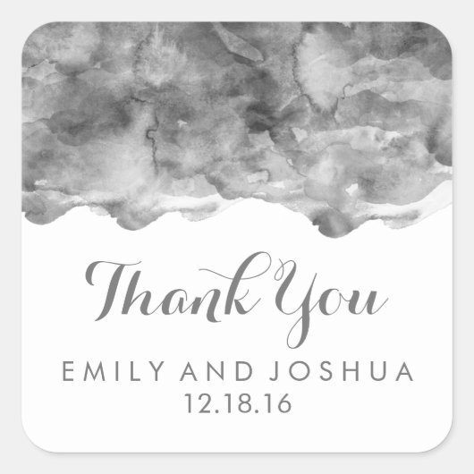 黒モダン水色 | 結婚s スクエアシール (正面)