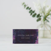 黒モダン水色+金ゴールド紙吹雪 名刺 (スタンド正面)