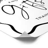 黒モダン波枠卒業カード及びギフト ポスター (角)