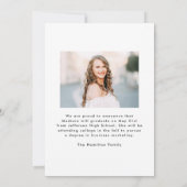 黒モダン波状フレーム2写真卒業 案内状 (裏面)