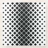 黒モダン溶け正方形ブロックパターン ガラスコースター (正面)