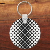 黒モダン溶け正方形ブロックパターン キーホルダー (正面)
