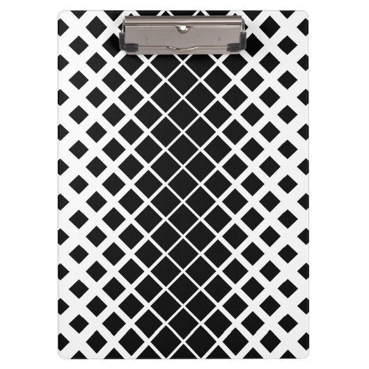 黒モダン溶け正方形ブロックパターン クリップボード (正面)