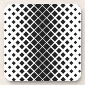 黒モダン溶け正方形ブロックパターン コースター (正面)