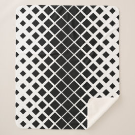 黒モダン溶け正方形ブロックパターン シェルパブランケット