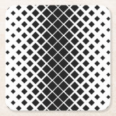黒モダン溶け正方形ブロックパターン スクエアペーパーコースター (正面)