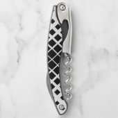 黒モダン溶け正方形ブロックパターン ソムリエナイフ (裏面)