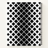 黒モダン溶け正方形ブロックパターン ノートブック (裏面)