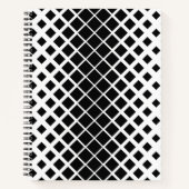 黒モダン溶け正方形ブロックパターン ノートブック (正面)