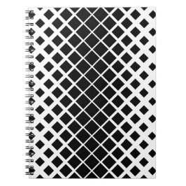 黒モダン溶け正方形ブロックパターン ノートブック
