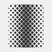 黒モダン溶け正方形ブロックパターン フリースブランケット (正面)