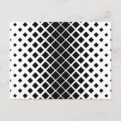 黒モダン溶け正方形ブロックパターン ポストカード (正面)