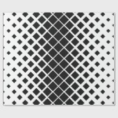 黒モダン溶け正方形ブロックパターン ラッピングペーパー (フラット)