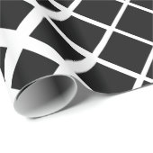 黒モダン溶け正方形ブロックパターン ラッピングペーパー (ロールコーナー)