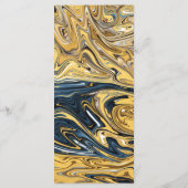 黒モダン溶融金ゴールドスタイリッシュ結婚抽象芸術 メニュー (裏面)