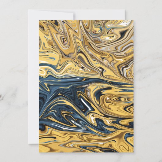 黒モダン溶融金ゴールド芸術的結婚抽象芸術 セーブザデート (裏面)