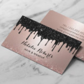 黒モダン滴バラ金ゴールドメイクアップヘアサロン 名刺