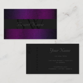 黒モダン濃い灰色の紫の色モノグラカッコいいム 名刺