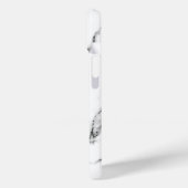黒モダン灰白大理石模様モノグラム Case-Mate iPhoneケース (裏面 / 左)